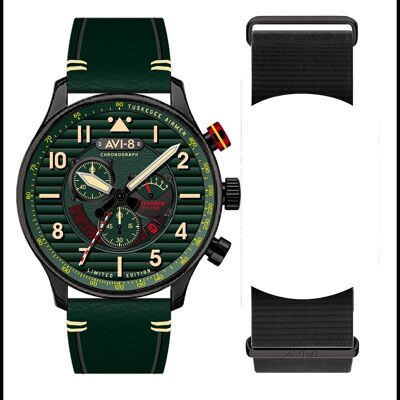 AVI-8 – FLYBOY SPIRIT OF TUSKEGEE – Roberts – AV-4109-04 – Orologio da uomo – Cronografo giapponese con movimento al quarzo Meca