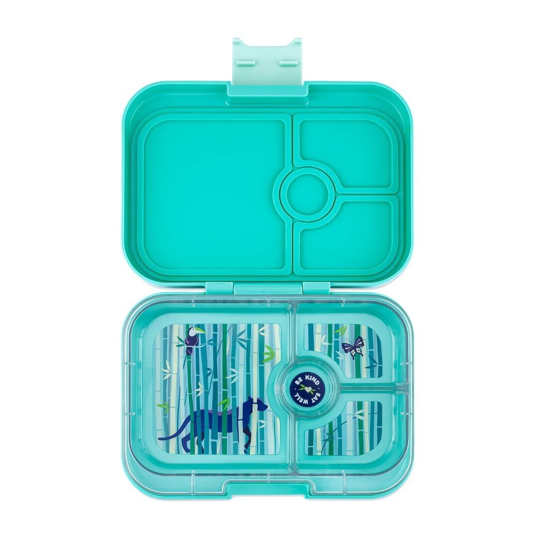 Yumbox Panino bento lunchbox a 4 sezioni senza perdite - Tropical Aqua / Panther