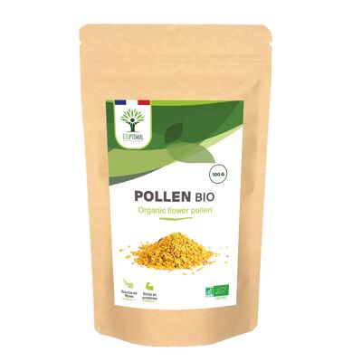 Pollen Bio - Superaliment - Immunité Vitalité Énergie - 100% Pollen de fleurs Pur - Qualité Premium - Conditionné en France - Certifié par Ecocert