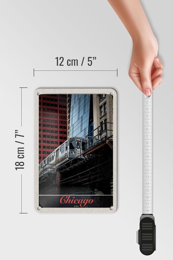 Panneau de voyage en étain, 12x18cm, Chicago, états-unis, Amérique, train, panneau de grande hauteur 5