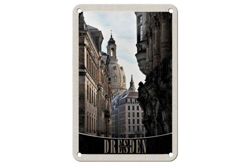 Blechschild Reise 12x18cm Dresden Deutschland Domkuppel Schild