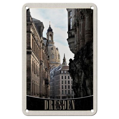 Tin sign travel 12x18cm Dresden Germany cathedral dome sign