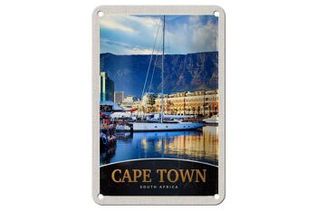Panneau de voyage en étain, 12x18cm, Cape Town, afrique du sud, Yacht, montagnes, signe de mer 1