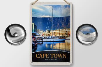 Panneau de voyage en étain, 12x18cm, Cape Town, afrique du sud, Yacht, montagnes, signe de mer 2