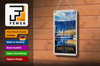 Panneau de voyage en étain, 12x18cm, Cape Town, afrique du sud, Yacht, montagnes, signe de mer 3