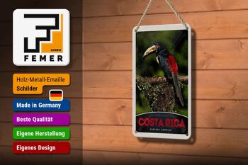 Signe de voyage en étain 12x18cm, signe naturel d'oiseau d'amérique centrale du Costa Rica 3