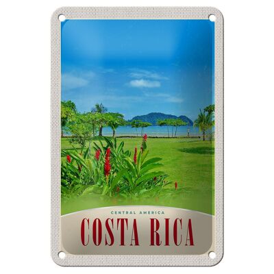 Targa in metallo da viaggio 12x18 cm Costa Rica America Centrale Spiaggia Mare