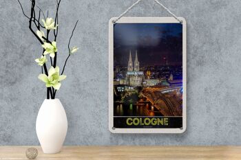 Panneau de voyage en étain, 12x18cm, panneau de gare, pont de la cathédrale de Cologne, allemagne 4