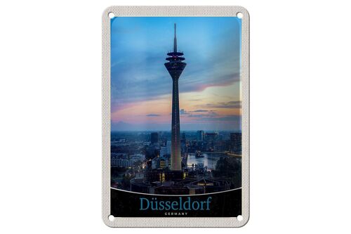 Blechschild Reise 12x18cm Düsseldorf Fernsehturm Ausblick Trip Schild