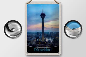 Panneau de voyage en étain 12x18cm, tour de télévision de Düsseldorf, panneau de voyage 2