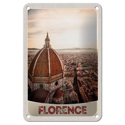 Tin sign travel 12x18cm Florence Italy Europe city church sign