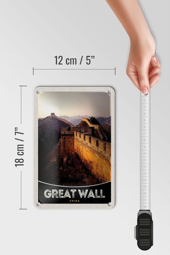 Panneau de voyage en étain, 12x18cm, chine, asie, grande muraille, 1222km 5