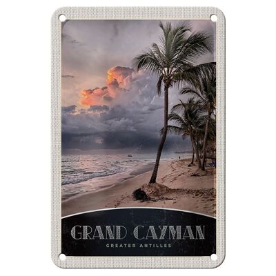 Cartel de chapa de viaje, 12x18cm, Gran Caimán, Caribe, América, isla