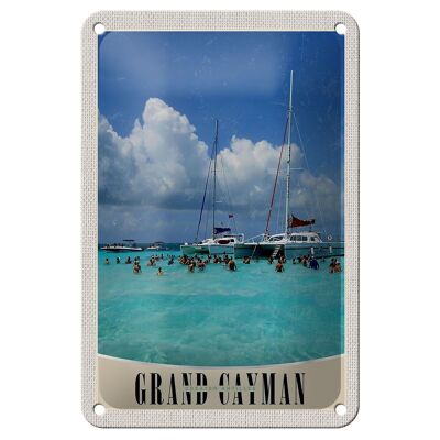 Cartel de chapa de viaje, 12x18cm, Gran Caimán, isla, América, yate