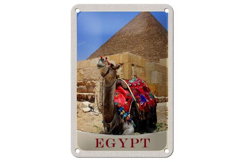 Blechschild Reise 12x18cm Ägypten Afrika Kamel Wüste Urlaub Schild