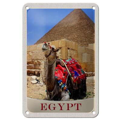 Targa in metallo da viaggio 12x18 cm Egitto Africa Cammello Deserto Vacanza Segno