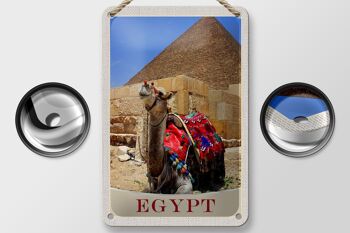 Signe de voyage en étain, 12x18cm, egypte, afrique, chameau, désert, vacances 2
