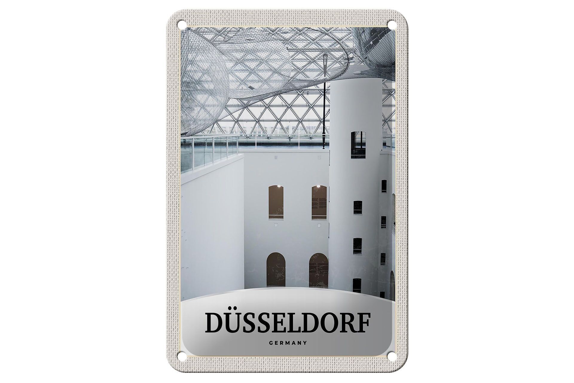 Targa in metallo da viaggio 12x18 cm Düsseldorf Germania Architettura