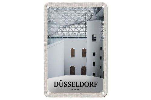 Blechschild Reise 12x18cm Düsseldorf Deutschland Architektur Schild