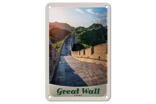 Blechschild Reise 12x18cm China Chinesische Mauer 500 m hoch Schild