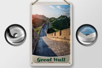 Panneau en étain voyage 12x18cm Chine Grande Muraille 500 m de haut 2