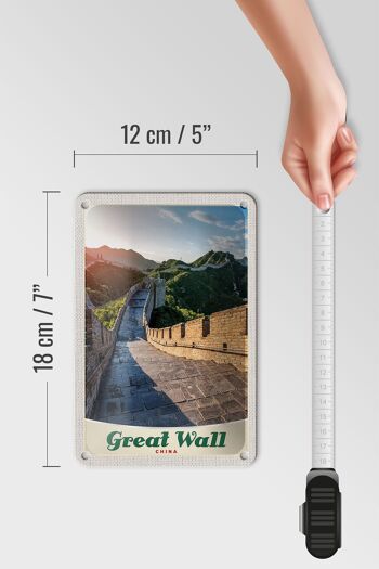Panneau en étain voyage 12x18cm Chine Grande Muraille 500 m de haut 5