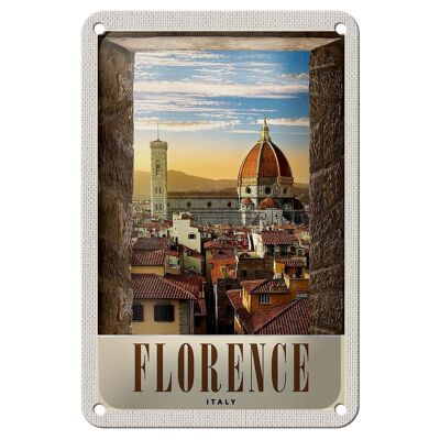 Blechschild Reise 12x18cm Florence Altstadt Kirche Architektur Schild