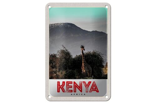 Blechschild Reise 12x18cm Kenia Ostafrika Giraffe Wildnis Natur Schild
