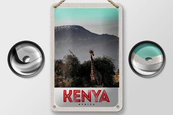 Signe de voyage en étain, 12x18cm, Kenya, afrique de l'est, girafe, signe naturel sauvage 2