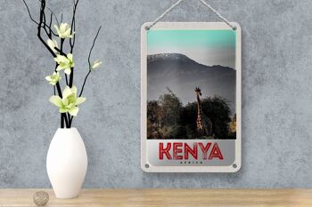 Signe de voyage en étain, 12x18cm, Kenya, afrique de l'est, girafe, signe naturel sauvage 4