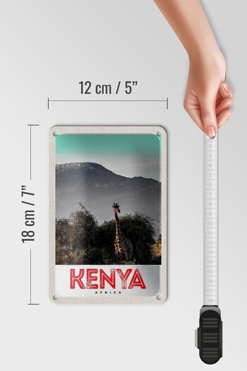 Signe de voyage en étain, 12x18cm, Kenya, afrique de l'est, girafe, signe naturel sauvage 5
