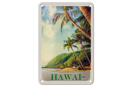Blechschild Reise 12x18cm Hawai USA Amerika Insel Strand Meer Schild