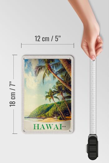 Panneau de voyage en étain, 12x18cm, hawaï, états-unis, île américaine, plage, mer 5