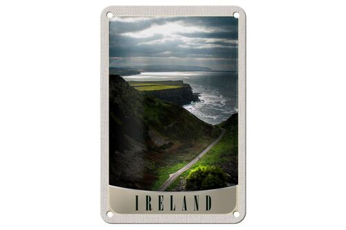 Blechschild Reise 12x18cm Irland Europa Wiese Gebirge Meer Natur Schild