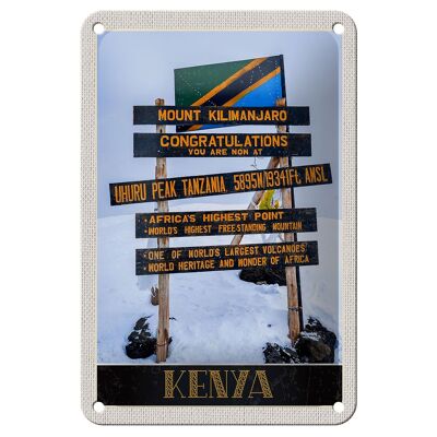 Blechschild Reise 12x18cm Kenia Afrika Mount Kilimandscharo 5895 M Schild
