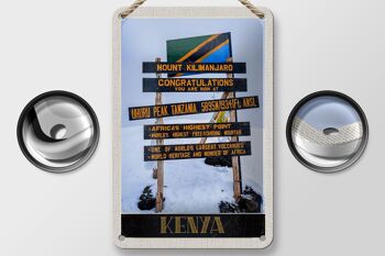 Panneau de voyage en étain, 12x18cm, Kenya, afrique, mont Kilimandjaro, 5895 M 2