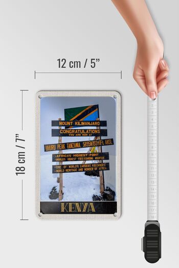 Panneau de voyage en étain, 12x18cm, Kenya, afrique, mont Kilimandjaro, 5895 M 5