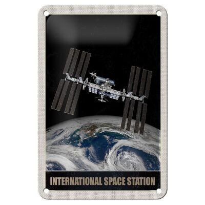 Tin sign travel 12x18cm space satellite dish earth sign