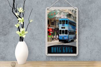 Signe de voyage en étain, 12x18cm, signe de Hong Kong Tram City asie 4