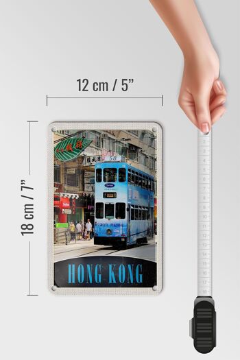 Signe de voyage en étain, 12x18cm, signe de Hong Kong Tram City asie 5