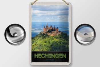 Panneau de voyage en étain, 12x18cm, vue Hechingen, château de Hohenzollen 2
