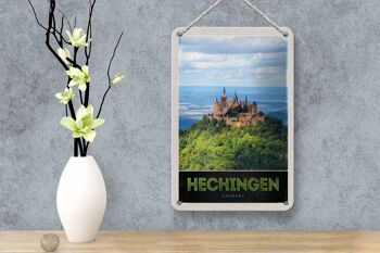 Panneau de voyage en étain, 12x18cm, vue Hechingen, château de Hohenzollen 4