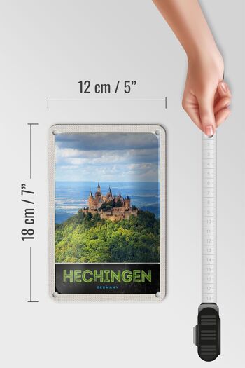 Panneau de voyage en étain, 12x18cm, vue Hechingen, château de Hohenzollen 5