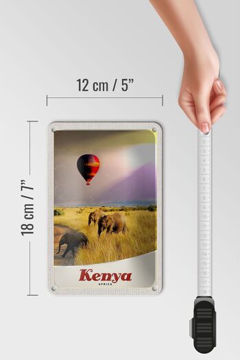Panneau de voyage en étain 12x18cm, panneau de montgolfière avec éléphants d'afrique du Kenya 5