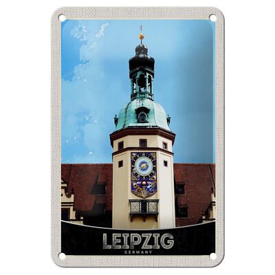 Cartel de chapa de viaje, 12x18cm, señal de recorrido por la ciudad de la iglesia de Leipzig, Alemania