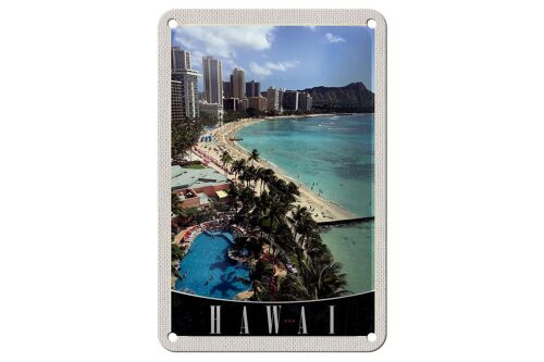 Blechschild Reise 12x18cm Hawaii Insel Amerika USA Urlaub Strand Schild