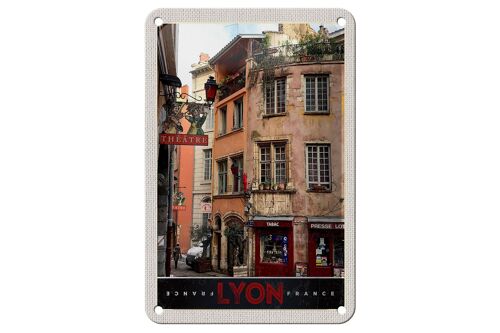 Blechschild Reise 12x18cm Lyon Stadt Frankreich Tabak Theater Schild