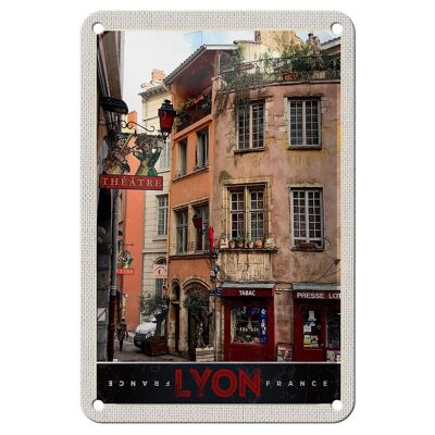 Cartel de chapa de viaje, 12x18cm, ciudad de Lyon, Francia, cartel de teatro de tabaco