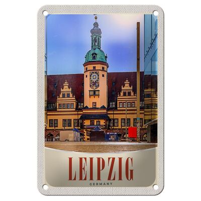 Letrero de chapa de viaje, 12x18cm, señal de arquitectura de iglesia de Leipzig, Alemania