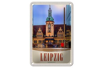 Panneau de voyage en étain 12x18cm, panneau d'architecture d'église de Leipzig, allemagne 1